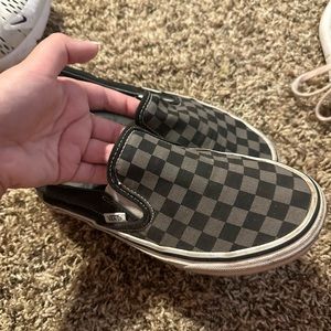 Women’s black checkered vans